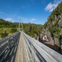 Suspension bridge to the former village of La Manche | Sherry Ott