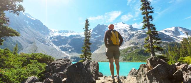 Hiker in Canadian mountains