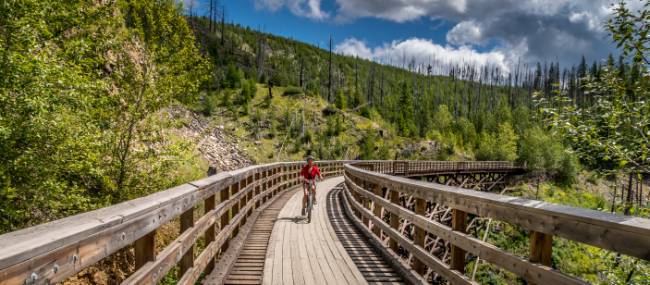 Wooden Trestle Bridges of the Kettle Valley rail trail near Kelowna, BC